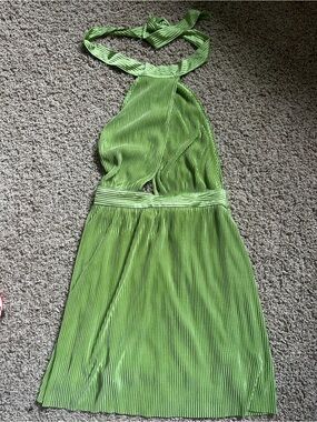 Sincerely Jules Green Pleated Halter Dress